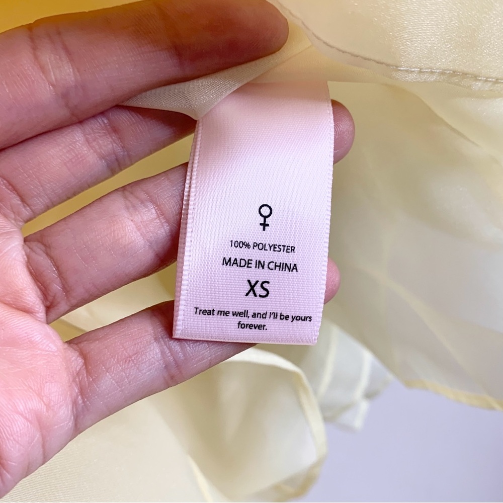 NEW Selkie The Baby Banana Puff Organza Mini Dress Sz XS - Picture 15 of 16